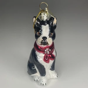 Kurt Adler Noble Gems Boston Terrier Hund Glas Ornament Weihnachten Urlaub Figur - Bild 1 von 7