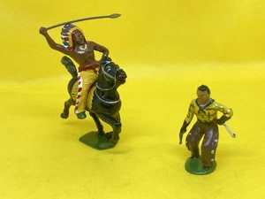 Wounded Cowboy And An Indian Figure By Timpo (N Yel 638) - Picture 1 of 11