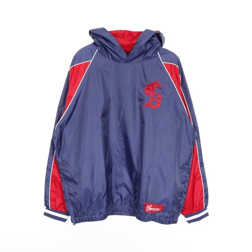 【Tops】Supreme Felpa con Cappuccio Warm Up Pullover Hoodie Rosso Navy Buono Dal Giappone