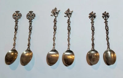 Cucchiaini antichi in argento 800 - Immagine 1 di 3