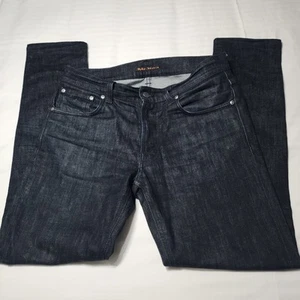 Nudie Jeans Lean Dean Dry Deep Dark Comfort Jeans Mens 32x30 Black Denim Organic - Picture 1 of 13