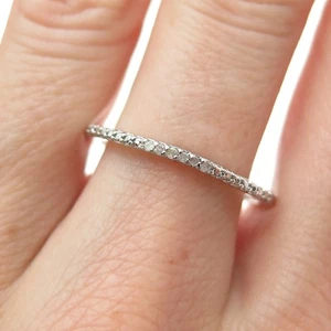 DBJ DEE BERKLE 925 Sterling Silver Real Round-Cut Diamond Stackable Ring Size 10 - Picture 1 of 8