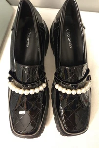  Scarpe slip on donna C. Paravano nuove con scatola. Tacco grosso nero  - Foto 1 di 9