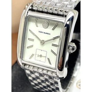 Reloj para mujer Tory Burch TBW1069 Eleanor cuarzo esfera crema plata acero tanque - Imagen 1 de 12