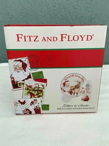 Fitz & Floyd LETTERS TO SANTA - Plato jarra de leche y prensa de galletas - NUEVO caja abierta - Imagen 1 de 4