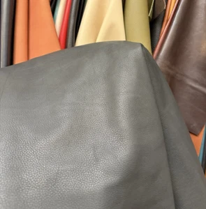 Matte Black Nubuck Soft Leather B Grade Cow Hide Skin 25 Sq Ft Genuine Leather - Picture 1 of 8