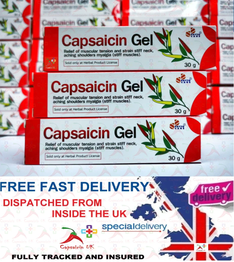 3 Tubes Capsaicin UK Hot Gel Arthritis Osteoarthritis * SPECIAL DELIVERY*