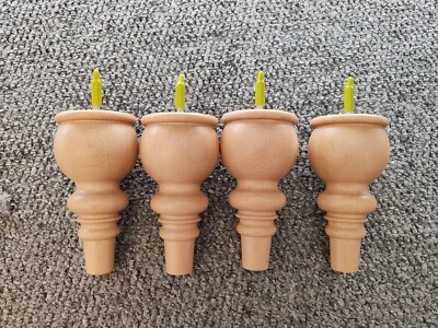 4 Furniture Feet Beech H=150mm (6") Sofa, Chair,  Footstool Legs - Image 1 of 4