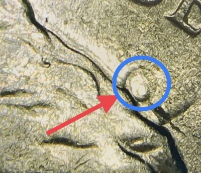 1990-D Jefferson Nickel Clash Dies Obverse and Reverse. The Letter O Can See Obv - Image 1 of 4