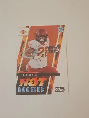 2022 Score Football Hot Rookies #5 Breece Hall Iowa State Cyclones In Toploader  - Image 1 of 4