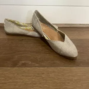 Toms Jutti Women's Almond Toe Flats Gray Chambray Dot, Size 11, Spring Flats - Picture 1 of 9