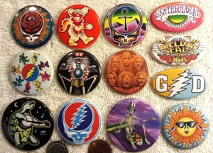 Grateful Dead PIN BUTTON LOT 13 Part 2 Bear Melvin Seals Phil Lesh LSD Rare - Picture 1 of 4