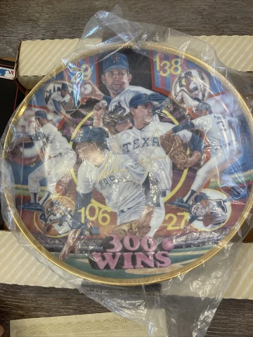 NEW NOLAN RYAN 300 WINS COLLECTOR PLATE, SPORTS IMPRESSIONS, VINT 1990, RANGERS Cover