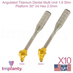 10 unidades dentales anguladas de titanio múltiple 1,6 plataforma delgada 30° hexagonal interior 2,0 mm - Imagen 1 de 9