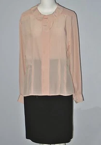 LIZ CLAIBORNE Size L Pink Button Down Long Sleeve Collared Blouse - Picture 1 of 4