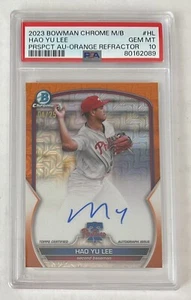 2023 Bowman Chrome Mega Box Hao Yu Lee Orange Mojo Refractor Auto #4/25 PSA 10 - Picture 1 of 3