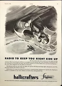 1945 Hallicrafters Skyfone Man Flying Upside Down Chicago Vintage Print Ad - Picture 1 of 6