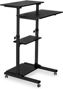 Mobile Standing Desk Cart, Height Adjustable Rolling Stand up Desk, Computer Wor - Picture 1 of 9