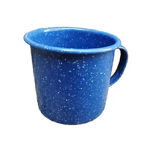 Email Topf Henkeltopf Becher Emaille Tasse Becher Blau Deko  - Bild 1 von 8