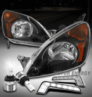 For 02 03 04 Honda Cr V Suv Black Headlight Headlamp Lamp W Drl Signal And Led Bulb