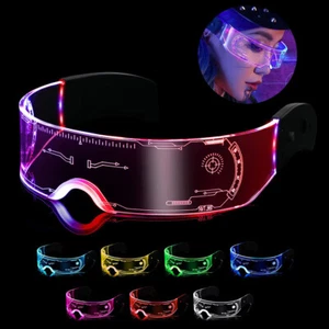 Gafas LED Luminosas 7 Colores Visera Electrónica Anteojos Iluminar Barra de utilería Fiesta - Imagen 1 de 19