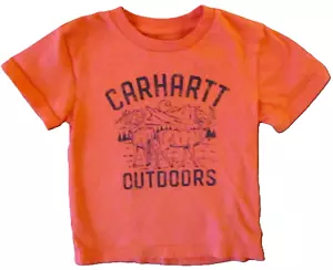 BOYS OR GIRLS CARHARTT OUTDOORS T SHIRT WITH DEER, SIZE 2T ORANGE - Picture 1 of 3