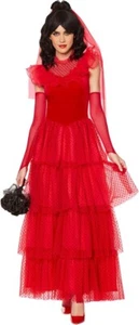 Lydia Deetz Adult Costume with Wig Size M Beetlejuice Bride - Picture 1 of 3