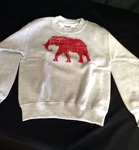 University of Alabama Youth Grey Sweatshirt with Crimson Distressed Elephant - Picture 1 of 1