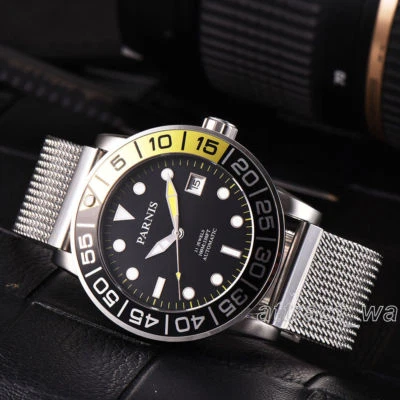 Reloj mecánico automático para hombre Parnis Sapphire Miyota 42 mm caja de acero inoxidable Foto 1 de 4