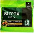 Streax Insta Cream Hair Colour Quick Easy 100% Grey Coverage 3 Dark Brown