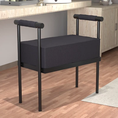 Modern Upholstered 长凳座椅-奥斯曼长凳带扶手-脚凳 — 第 1/4 张图片