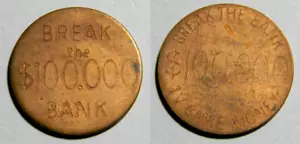 ND 1955 Break The $100,000 juego de televisión ficha de dinero (01920) - Imagen 1 de 3
