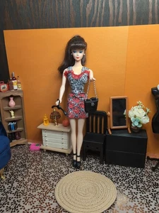 Vintage Barbie Clone Outfit - Skirt, Top, Purse, Fashionista Shoes, Hanger - Picture 1 of 22