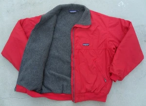 Vtg 80's 90's Patagonia Fleece lined Nylon Jacket Men's Sz L Red Made in USA - Picture 1 of 19