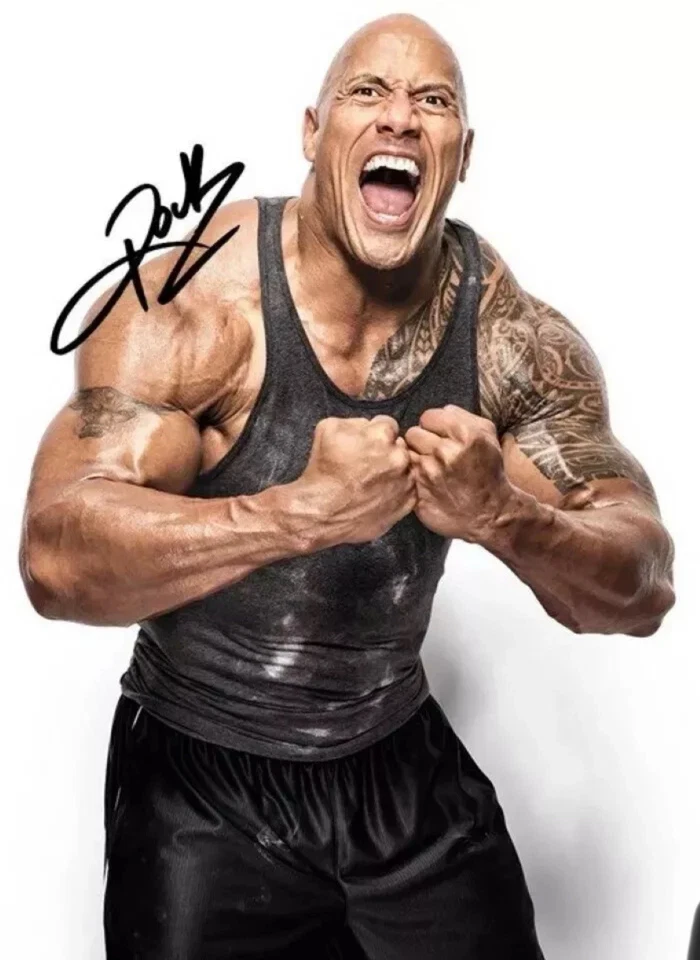 FOTO AUTOGRAFIADA FIRMADA POR DWAYNE JOHNSON WWE WWF THE ROCK SIGNATURE REIMPRESIÓN 8X10 Foto 1 de 1