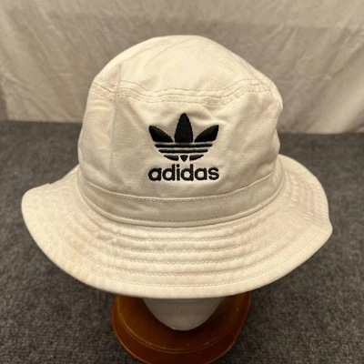 Adidas Originals Black Trefoil Logo Bucket Hat Adult OSFA White Casual - Image 1 of 4