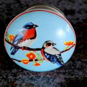 8 Blue Bird Ceramic Cabinet Drawer Knobs by Robelle - Picture 1 of 4