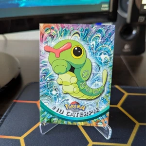 Topps Pokemon Caterpie #10 2000 TV Animation Edition Non Holo Blue Logo LP - Picture 1 of 2
