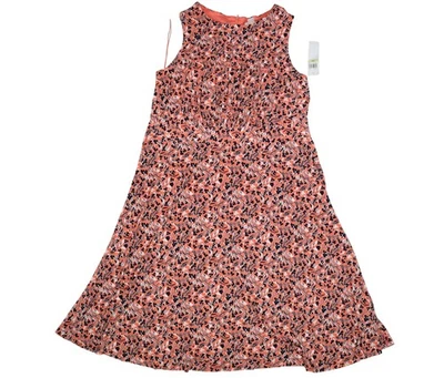 Vestido London Times Mujer 18W Coral Floral Sin Mangas Corte A Acampanado Foto 1 de 4