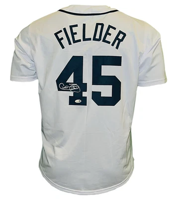 Cecil Fielder Signed Detroit White Baseball Jersey JSA - Image 1 of 3
