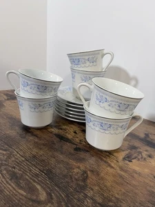 Juego de 6 tazas de té y platillos RJZS Fine China TEMPTATION BLUE - Imagen 1 de 9