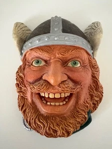 Norse Viking Legend Products Chalkware Head Made England 1980s Vintage Scandan - Picture 1 of 9