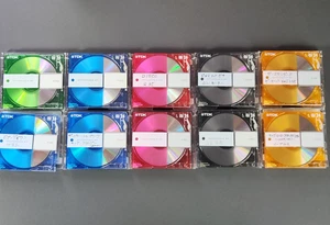 10 TDK Fine Series 74 & 80 min MiniDiscs MD Color Collection - Picture 1 of 9