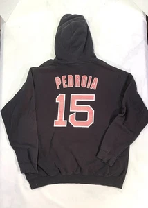 Majestic Boston Red Sox Pedroia #15 Hoodie Distressed Herren Gr. XXL - Bild 1 von 9