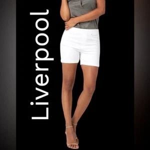 Liverpool | Liverpool Chloe Women's pull On Stretch White jean shorts NWT 16/33 - Picture 1 of 9