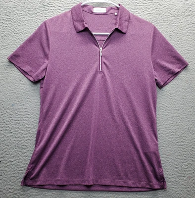 Camisa polo Callaway Golf Performance para mujer mediana púrpura manga corta 1/4 cremallera Foto 1 de 4