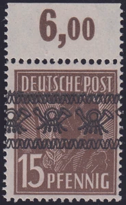Bizone 15 Pf. Band Oberrand Mi.Nr. 41 I a P dgz postfrisch Mi.Wert 250 € (B338) - Bild 1 von 1