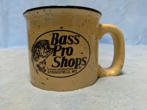 Bass Pro Shops Ceramic Coffee Mug Cup Yellow Black Speckles Springfield MO - Picture 1 of 7