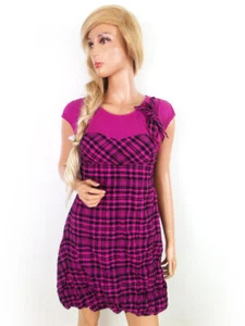 Rinascimento T. L Porpora Corta Vestito maglione Cotone Manica corta - Foto 1 di 5