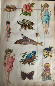 CHROMOS WAFFELN 19. JAHRHUNDERT VERSCHIEDENE ALBUMSEITE + KINDER - Bild 1 von 1